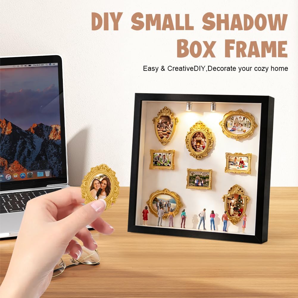 DIY Mini Museum Silhouette Box,Neu Kreatives Erinnerungsdisplay Kit,Minis Vintage Bilderrahmen Mit G