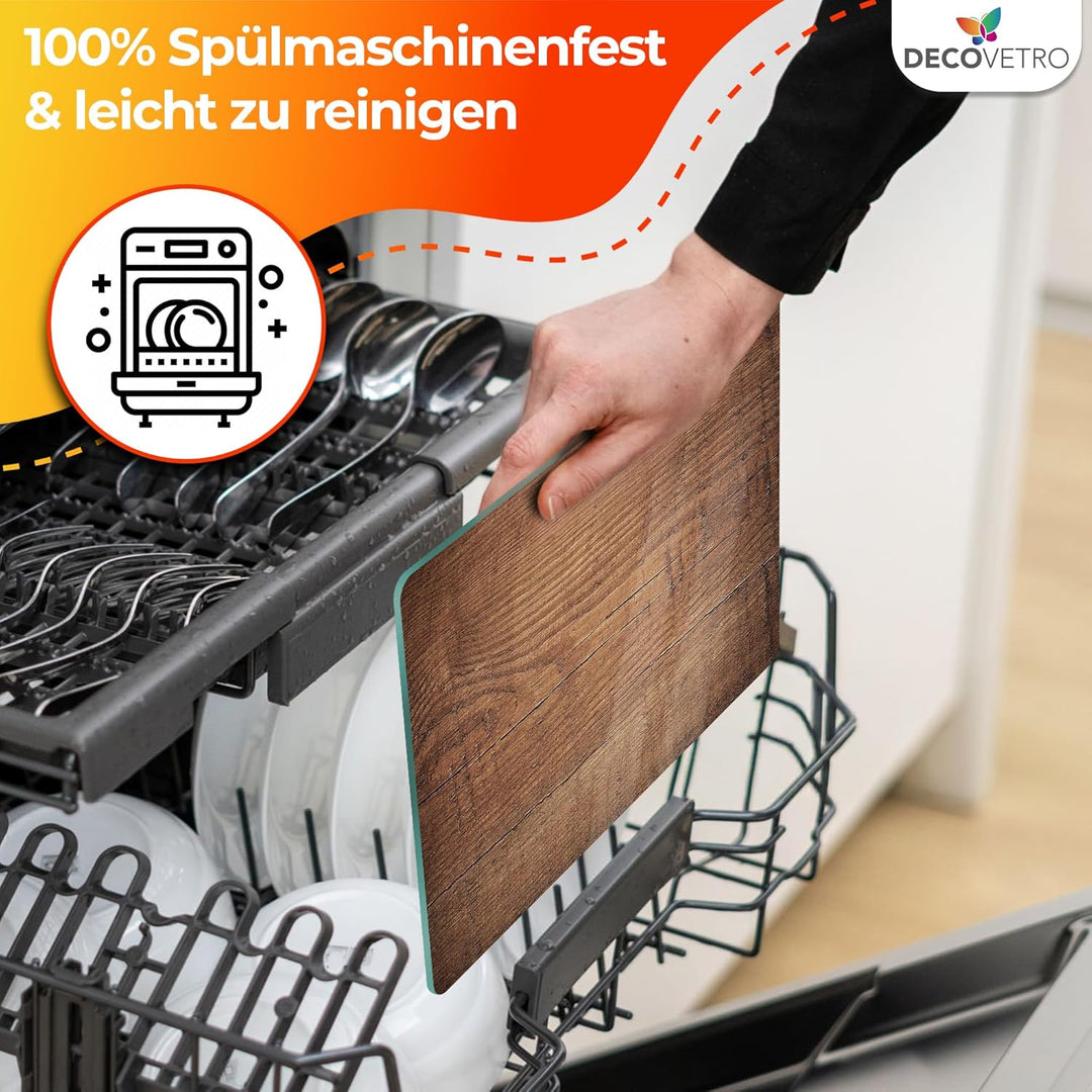 Decovetro® Schneidebrett Glas | 40 x 30 cm | Glass Cutting Board | Hygienisches und robustes Glassch