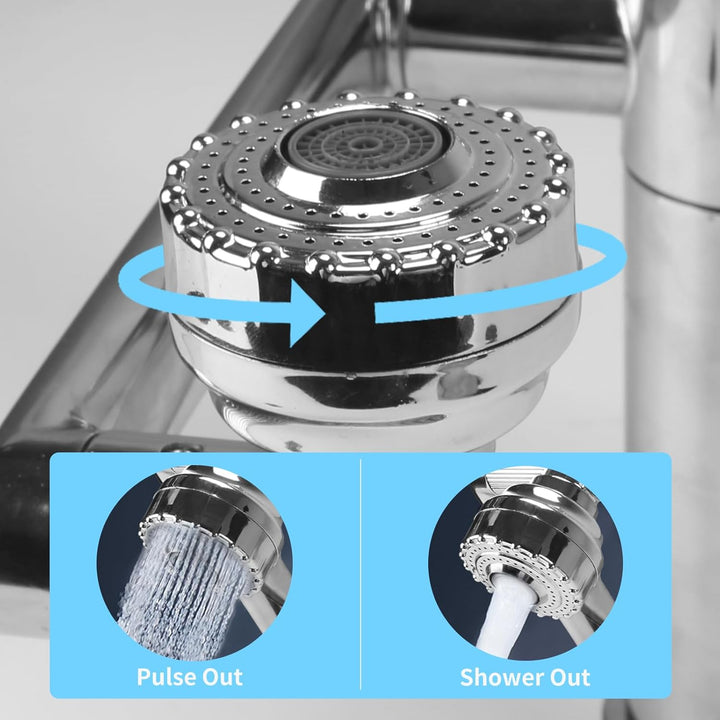 Wasserhahn Küche Flexibel 360° Drehbar Wasserhahn Bad Silber | 2 Modi Wasserabgabe Waschtischarmatur