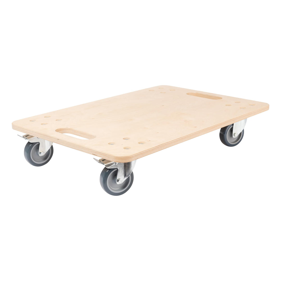 Möbelroller – Robuster Transportroller aus Sperrholz, 200kg (Hell 200kg 4-Bremsen, 60 x 40 cm) 60 x