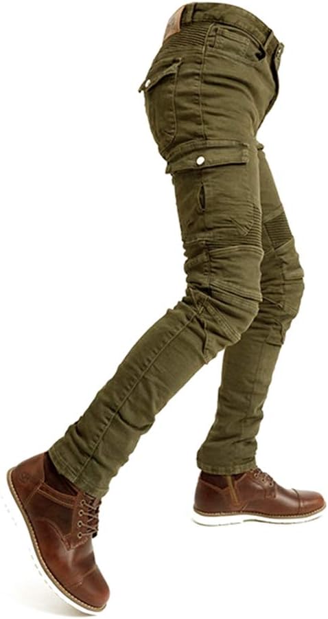 Alpha Rider Motorradhose Herren Jeans Textil Motorrad Hose mit Protektoren Armee Grün 3XL 3XL Grün,