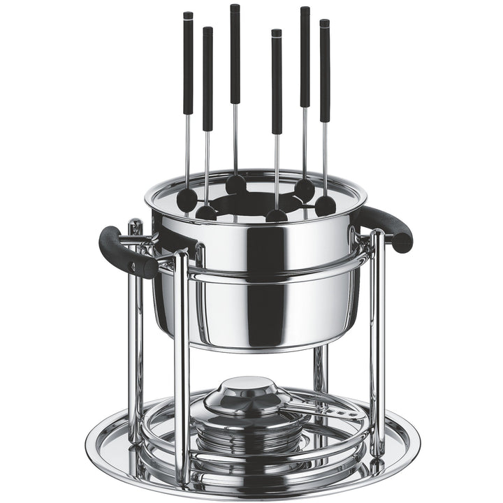 WMF Allegro Fondue-Set 11-teilig, für 6 Personen, mit Brenner und Gabeln, Cromargan Edelstahl, Fondu