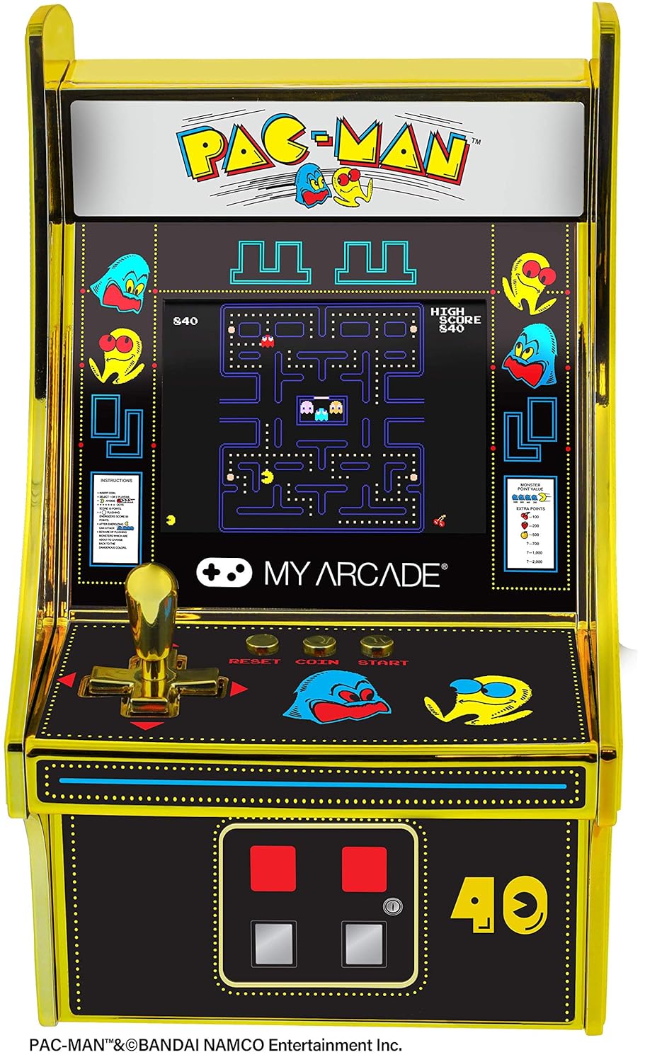 My Arcade DGUNL-3290 Pac-Man 40th Anniversary Micro Player Retro Arcade Machine