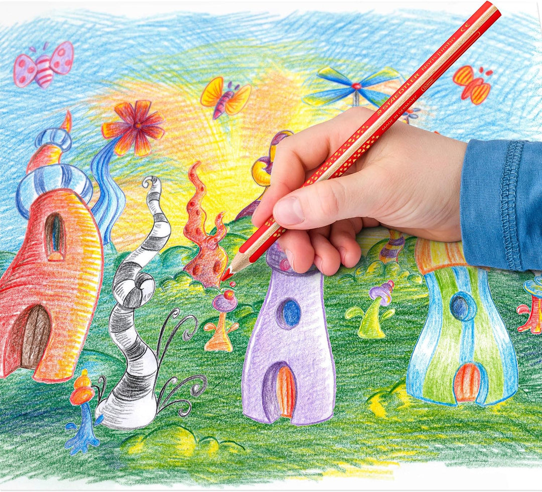 STAEDTLER Buntstift Noris jumbo, erhöhte Bruchfestigkeit, Dreikantform, ABS-System, attraktive Stern
