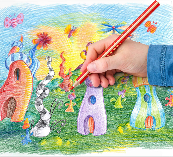 STAEDTLER Buntstift Noris jumbo, erhöhte Bruchfestigkeit, Dreikantform, ABS-System, attraktive Stern