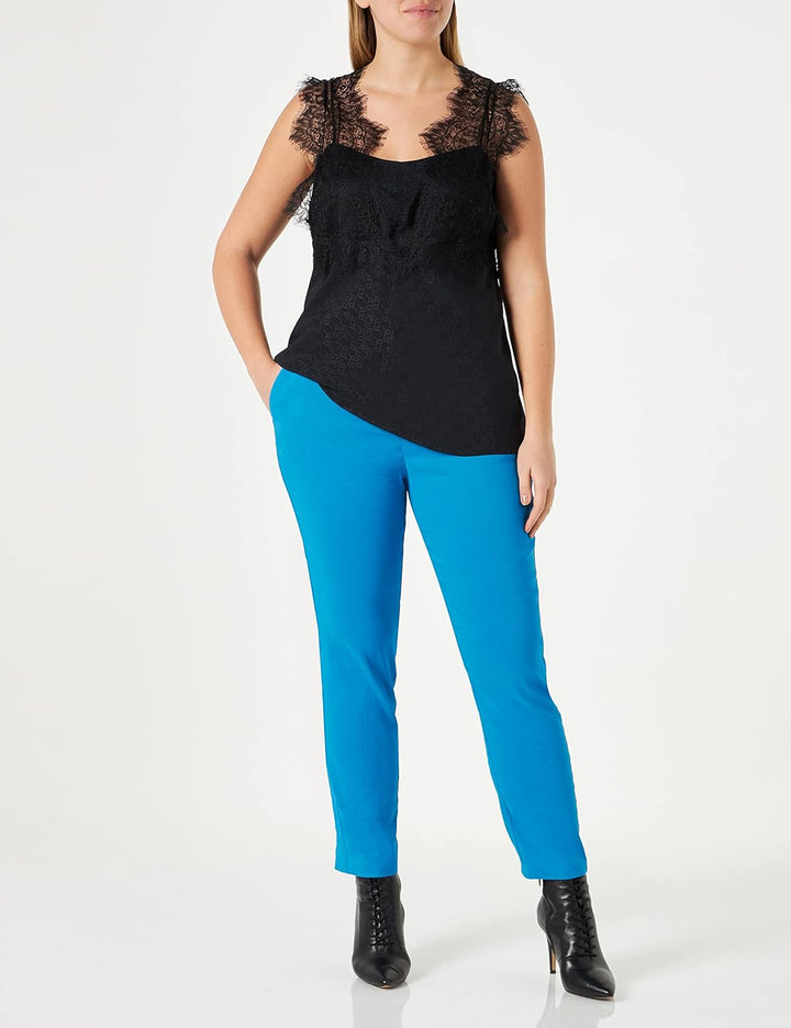 Pinko Damen Bello Pantalone Lino Stretch Hose 38 Blu Direttorio, 38 Blu Direttorio
