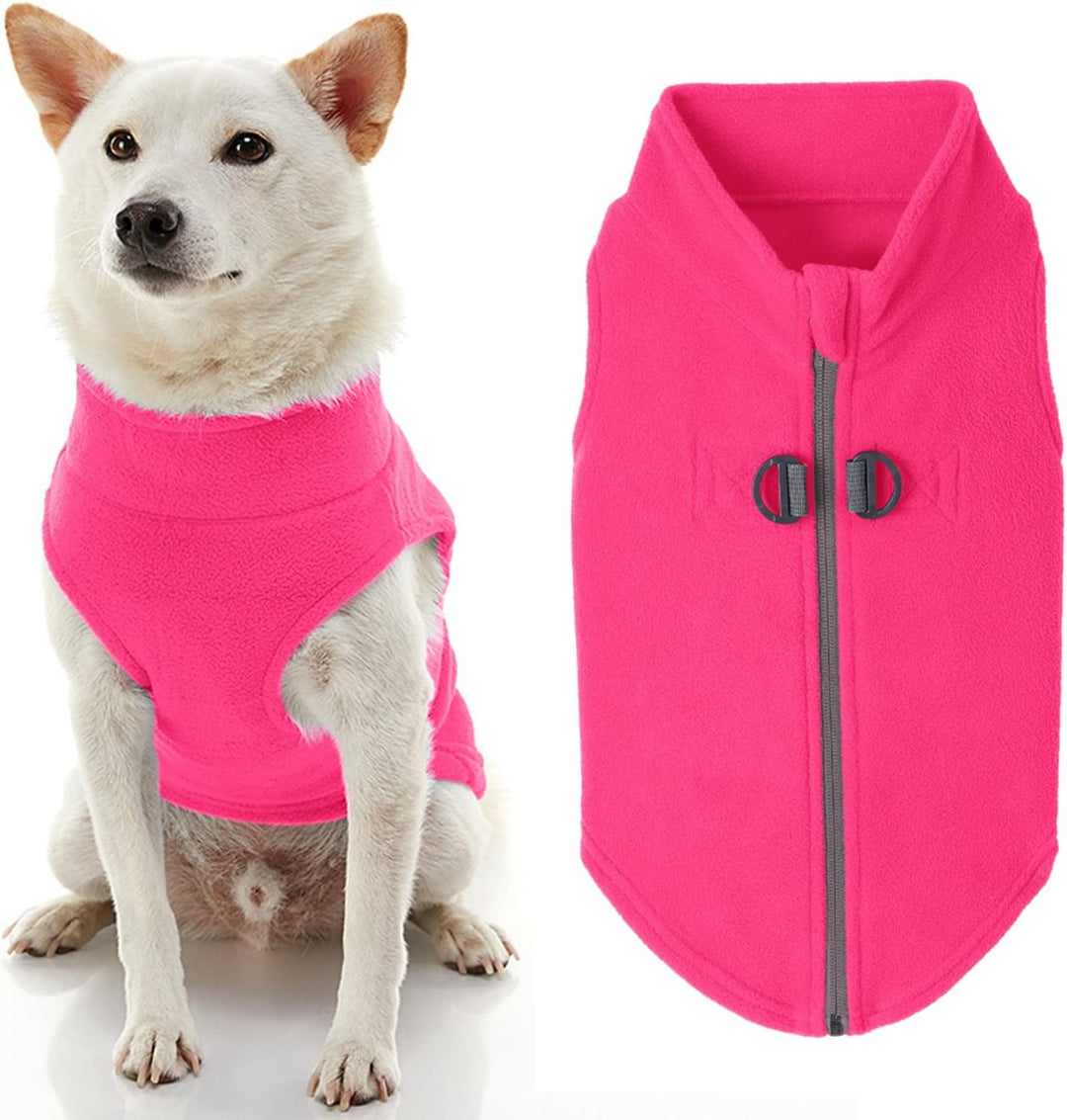 Gooby Zip Up Fleece-Weste für kleine Hunde rose L, rose L