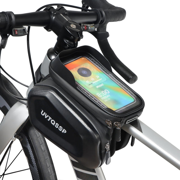 Fahrrad Rahmentasche, Wasserdicht Handytasche Oberrohrtasche für Smartphone bis zu 6.8 Zoll mit TPU