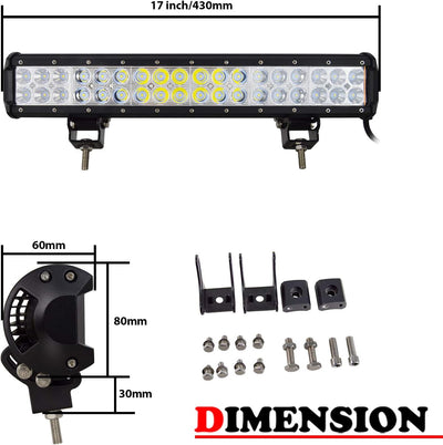 Willpower Led Arbeitsscheinwerfer Auto 17inch 108W Zusatzscheinwerfer 12V Flutlicht Reflektor Spotli
