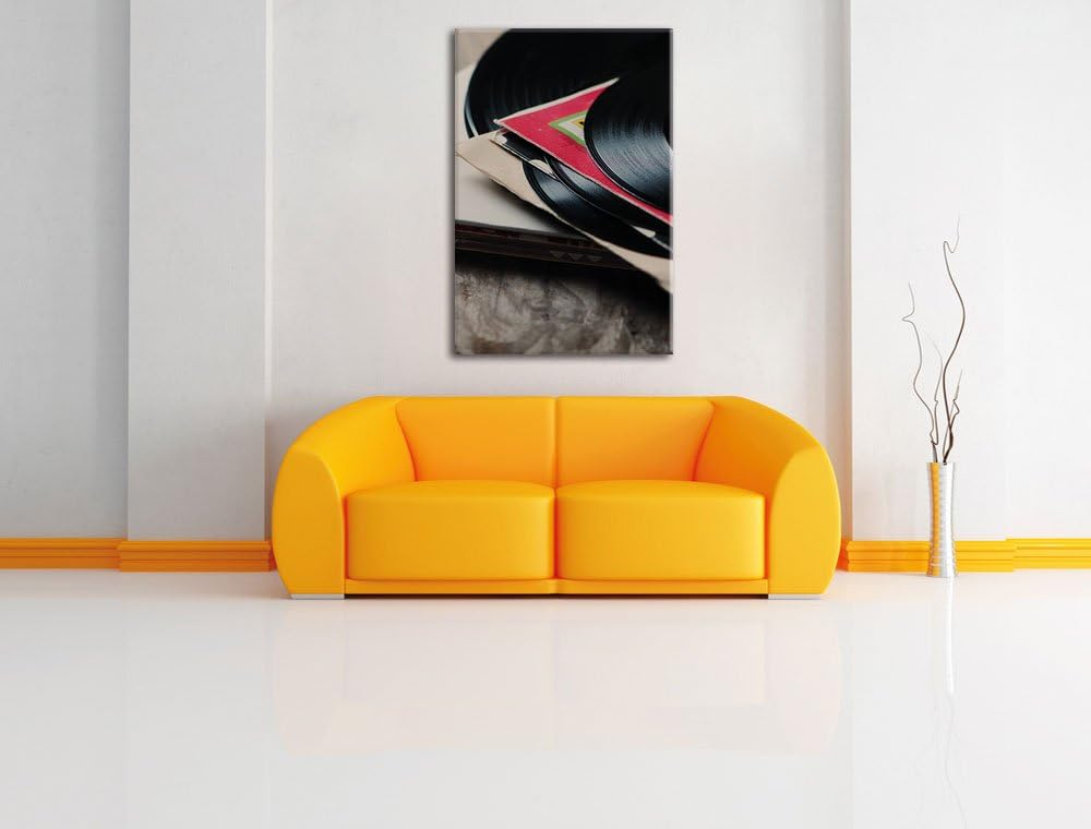 Mixtape Schallplatte DJ, Format: 100x70 auf Leinwand, XXL riesige Bilder fertig gerahmt mit Keilrahm