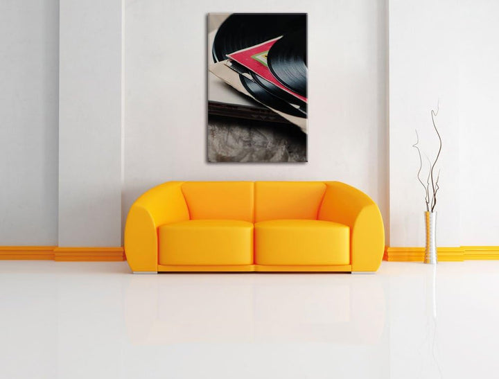 Mixtape Schallplatte DJ, Format: 100x70 auf Leinwand, XXL riesige Bilder fertig gerahmt mit Keilrahm