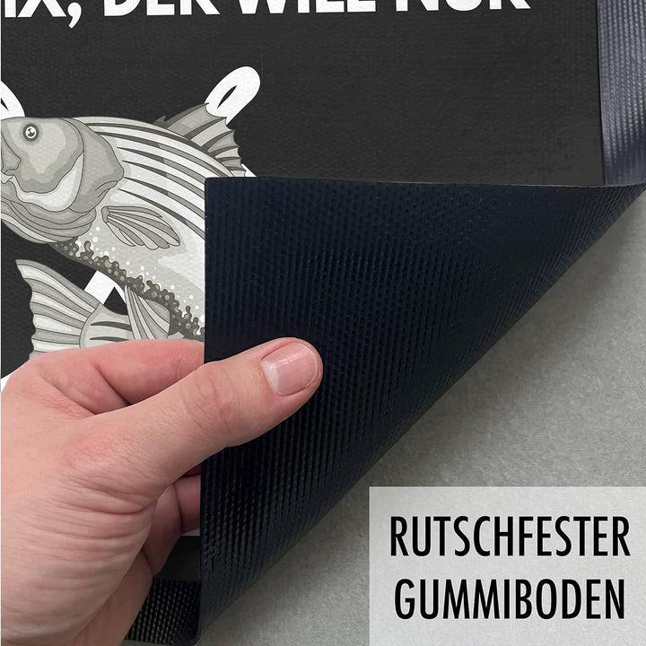 Trendation - Angler Geschenk Fussmatte Der TUT Nix Der Will Nur Angeln Türmatte Fischen 60x40 cm