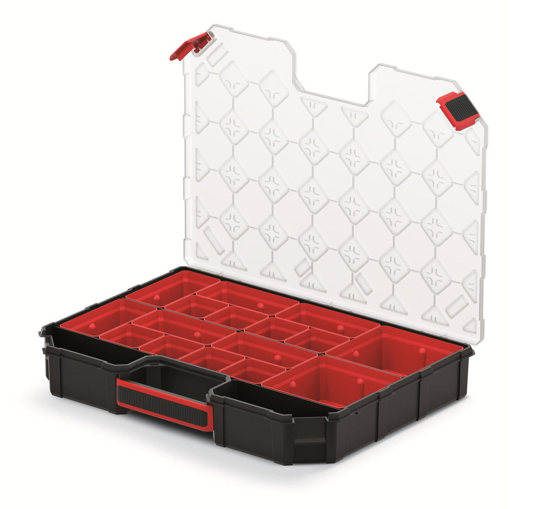 Sortimentskasten 390x284x60 mm - Sortierkasten Kleinteile mit 12 Einsatzboxen - Zubehörbox - Schraub