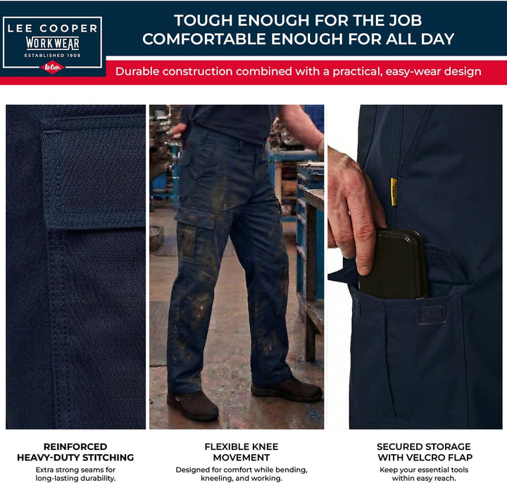 Lee Cooper Herren LCPNT205 robuste und pflegeleichte Arbeitshose mit mehreren Taschen Navy 38W / 33L
