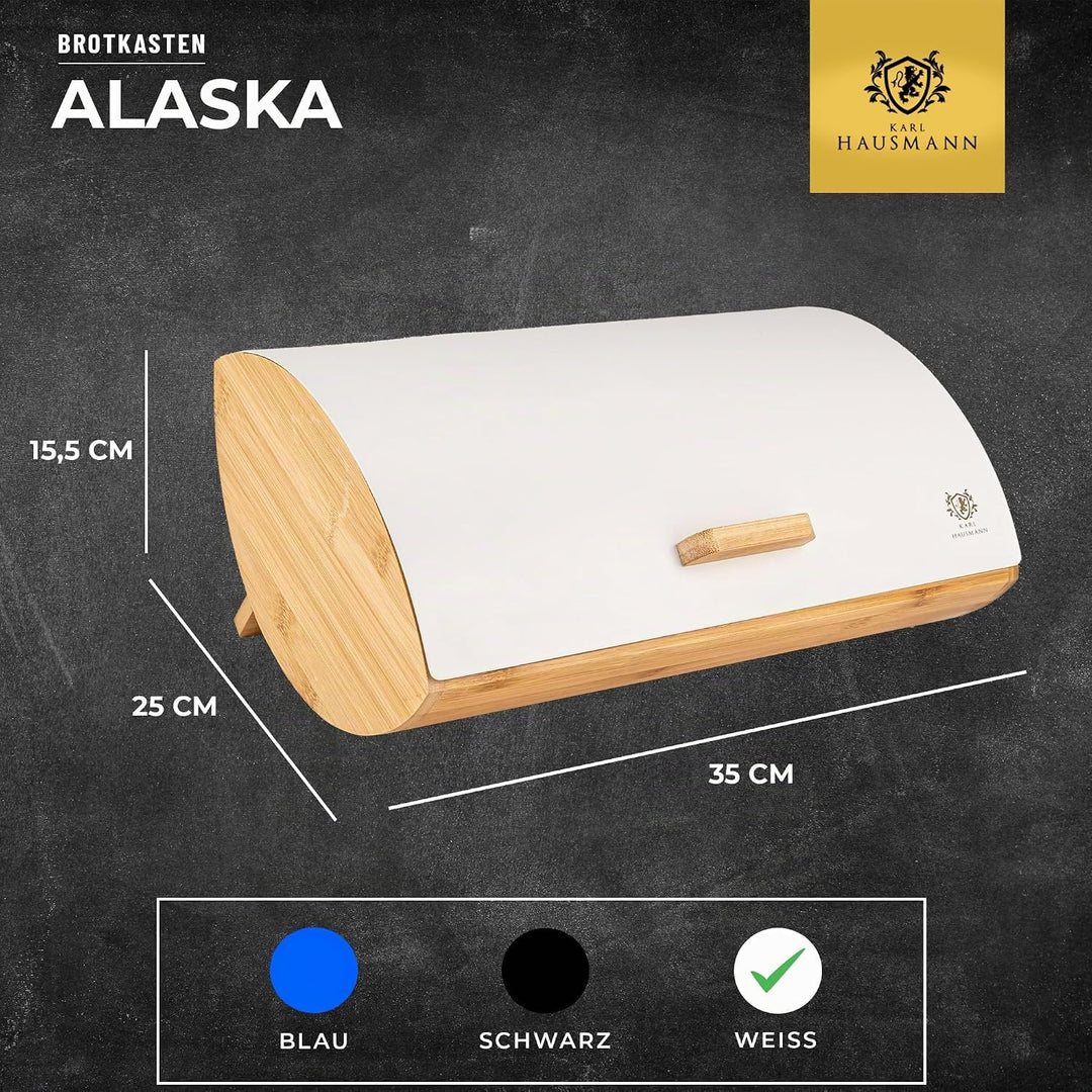 Brotkasten mit Deckel - Weiss Brotbox Klein aus Holz - Bread Box - Brotaufbewahrung - Brotkästen - B