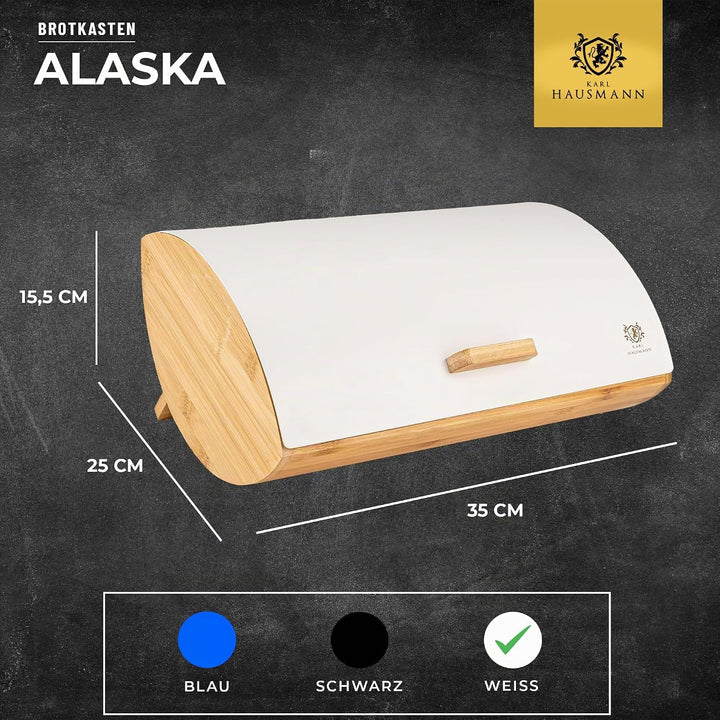 Brotkasten mit Deckel - Weiss Brotbox Klein aus Holz - Bread Box - Brotaufbewahrung - Brotkästen - B