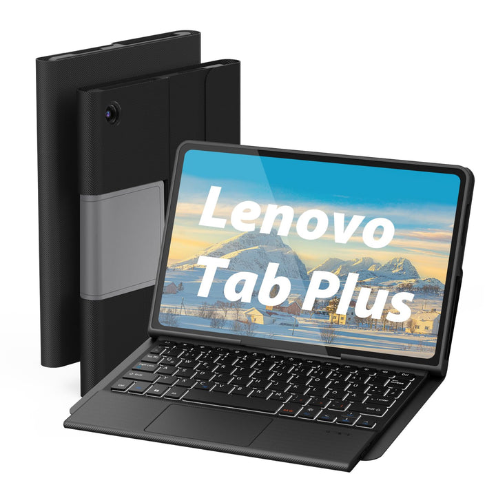 DoohowCase Hülle mit Tastatur für Lenovo Tab Plus (TB351FU) 11.5 Zoll 2024, Bluetooth QWERTZ Tastatu
