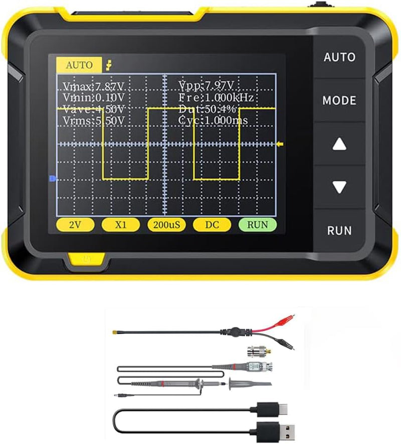 Weytoll Oszilloskop Handheld, 400V 200 kHz 2,5 MS/s, Echtzeit-Abtastrate Handoszilloskop, mit OTA-Up