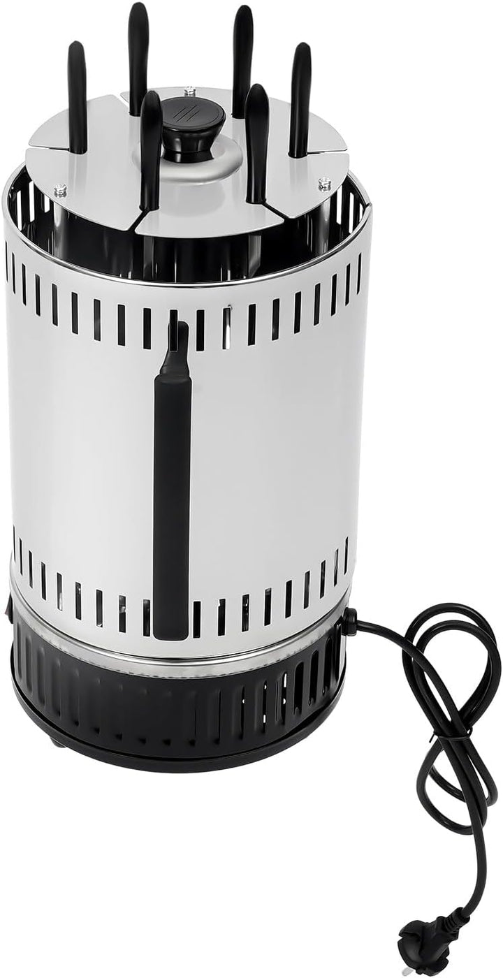 5/6 Spiesse Vertikaler Elektrogrill, 1000W Automatische Rotating Hähnchengrill, Edelstahl Drehgrill,