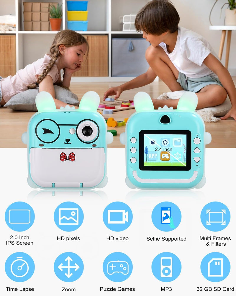 Sofortbildkameras Kinder, DigitalKamera, 2,4-Zoll-Bildschirm Kamera Kinder, HD Fotoapparat Kinder mi