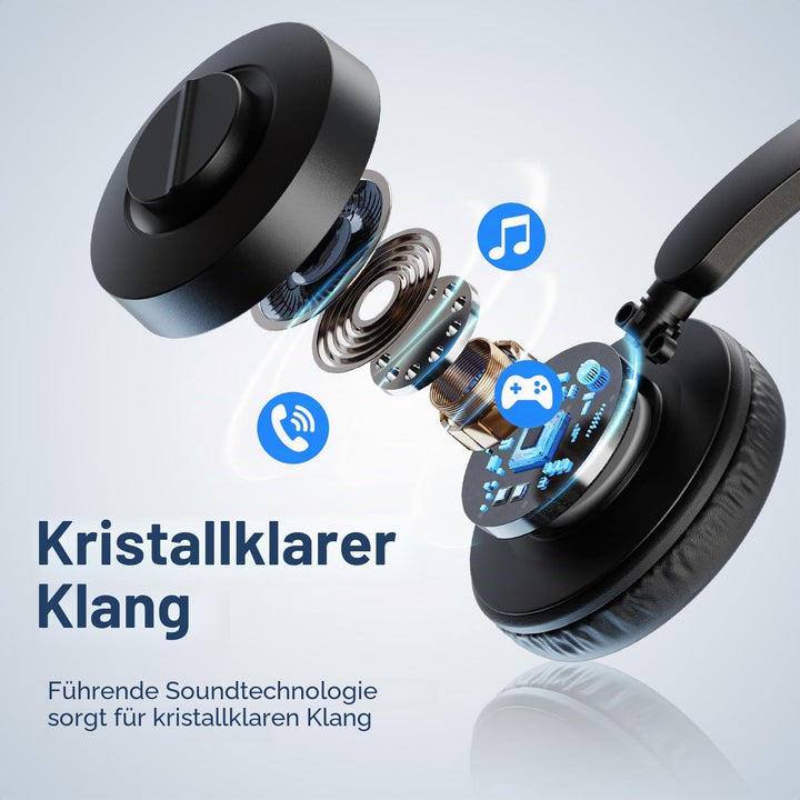 USB Headset mit Mikrofon für PC Laptop, Typ C-USB A-3,5mm Jack, 3-in-1 Computer Headset mit Kabel un
