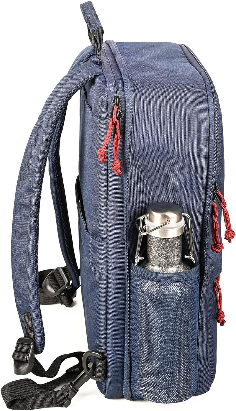 Troika Global Recycled Laptop-Rucksack aus recyceltem PET-Material in der Farbe Blau, Masse: 41cm x