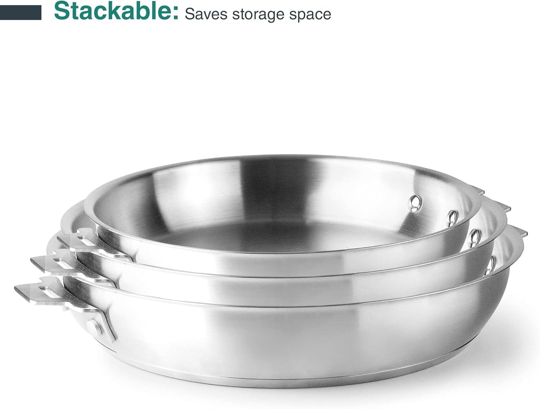 LACOR - 56720 - Kombi-Bratpfannenkörper, Edelstahl 18/10, Innenausführung, Sandwich-Wärmeverteilerbo