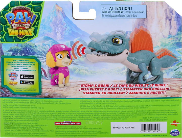 PAW PATROL: Der Dino Film, Roaring Pups, Skye &amp; Spinosaurus Dino-Figur, der durch Bewegung mit reali