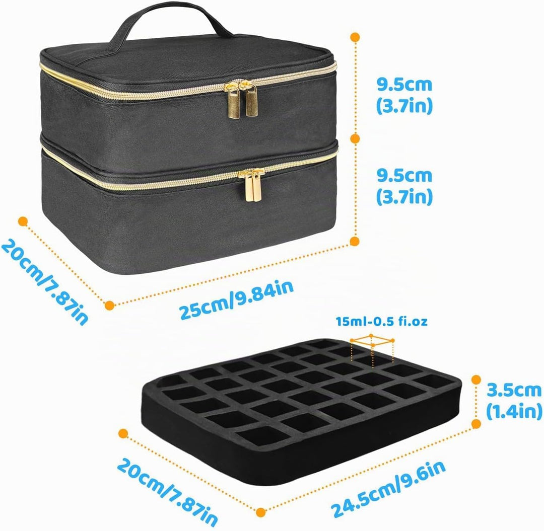 Nagellack Organizer Tasche, Doppelschicht Nagellack Aufbewahrung Box, Organizer Koffer für Nageldesi