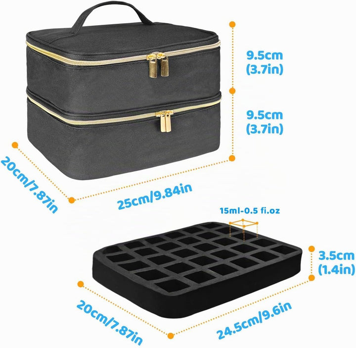 Nagellack Organizer Tasche, Doppelschicht Nagellack Aufbewahrung Box, Organizer Koffer für Nageldesi