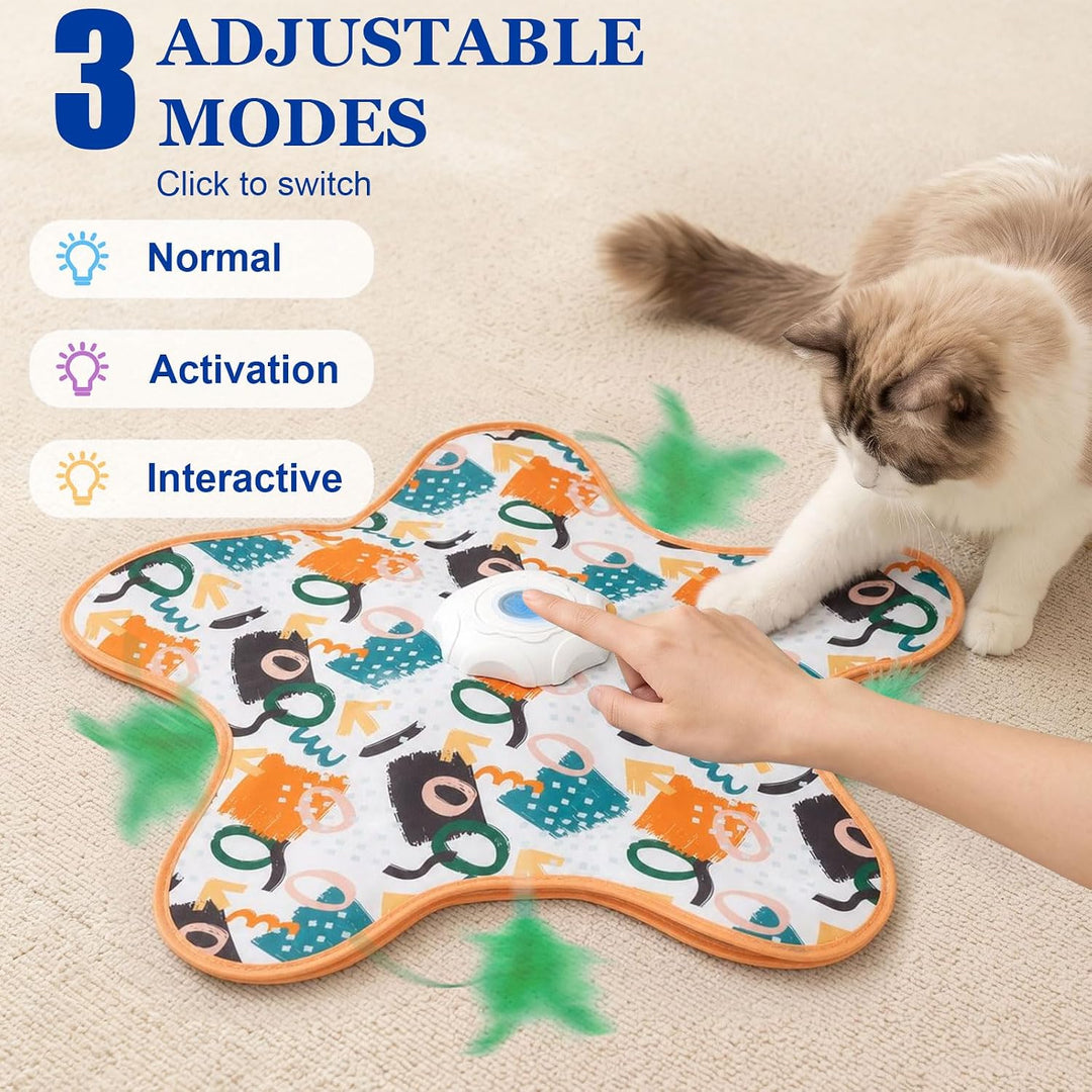 3-in-1 Interaktives Katzenspielzeug Automatisches Versteckspiel | Simuliert Beutegeräusche, Drehbare