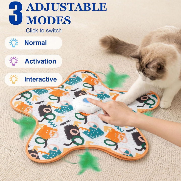 3-in-1 Interaktives Katzenspielzeug Automatisches Versteckspiel | Simuliert Beutegeräusche, Drehbare