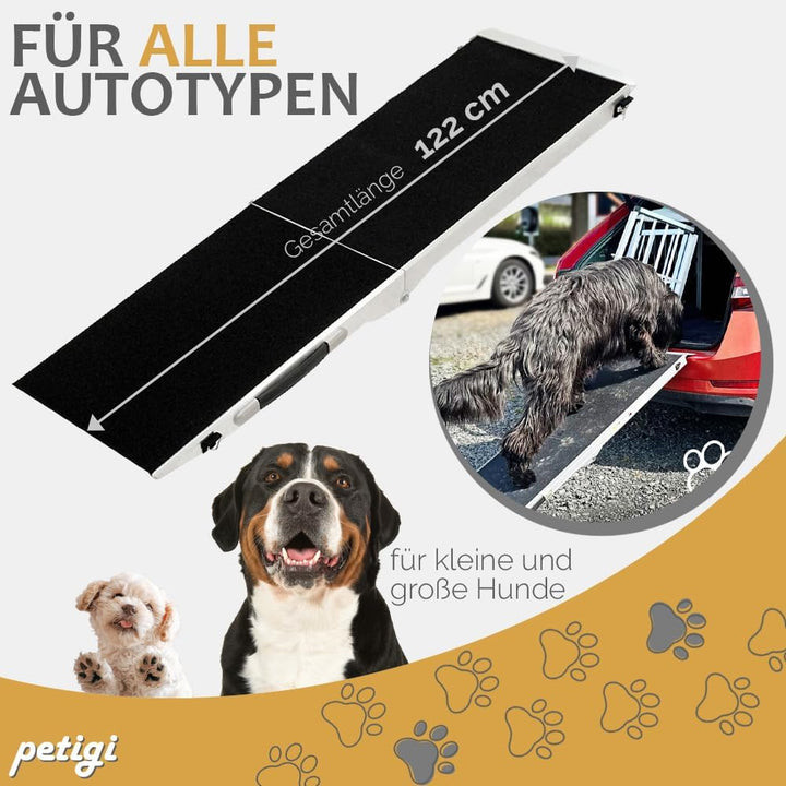 Auswahl Hunderampe für Auto, Aluminium, Hunde Rampe, Hundetreppe, SUV, rutschfest, Belastbarkeit 70