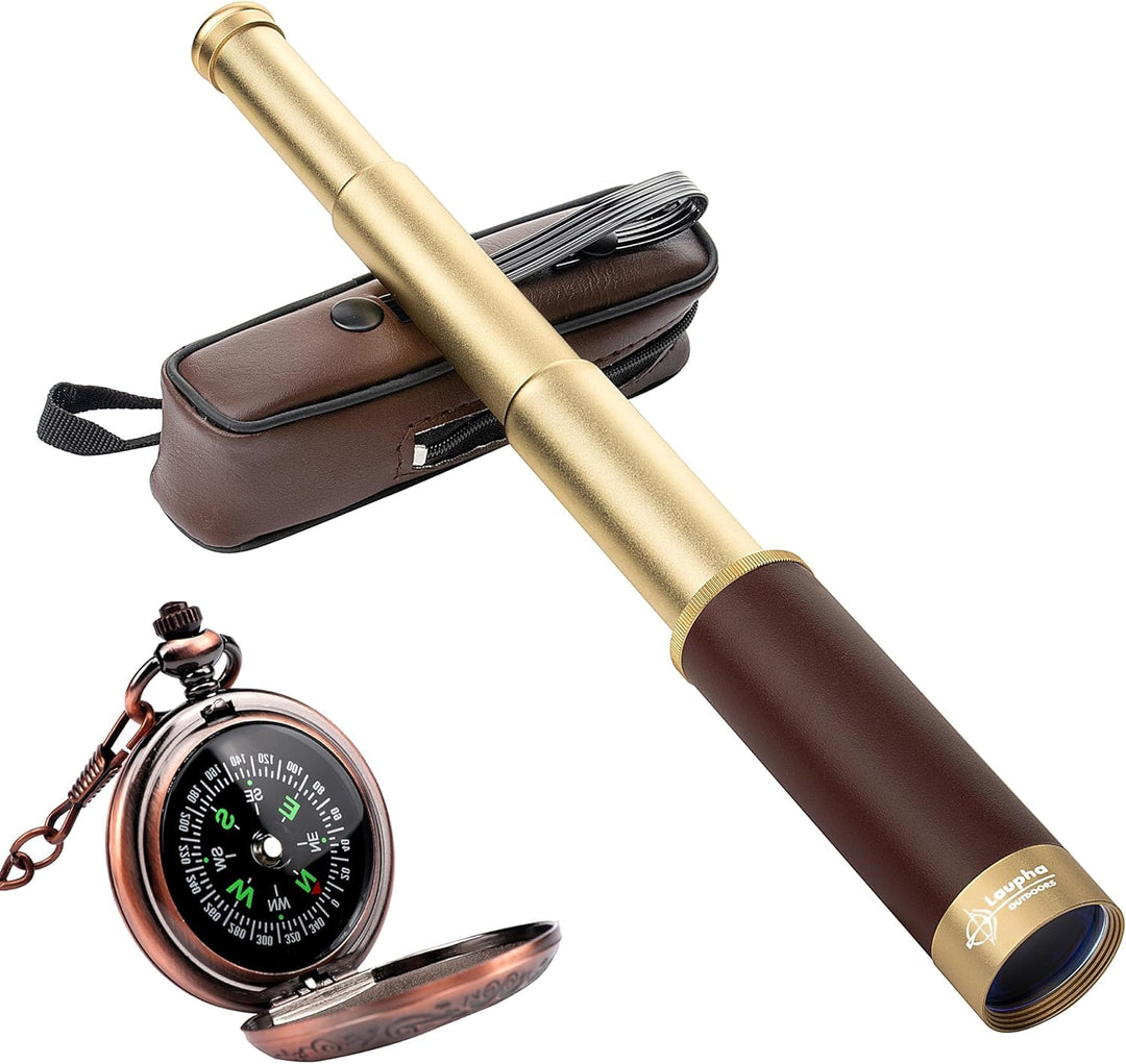 Laupha Retro Pirat Teleskop Monokular 25x30 Zoomable Vintage Kapitän Jack Spyglass BAK-4 Linse Fernr