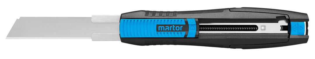 MARTOR Sicherheitsmesser mit Klingeneinzug, SECUNORM 380, Profi Cuttermesser, Lange Klinge, Rechts-