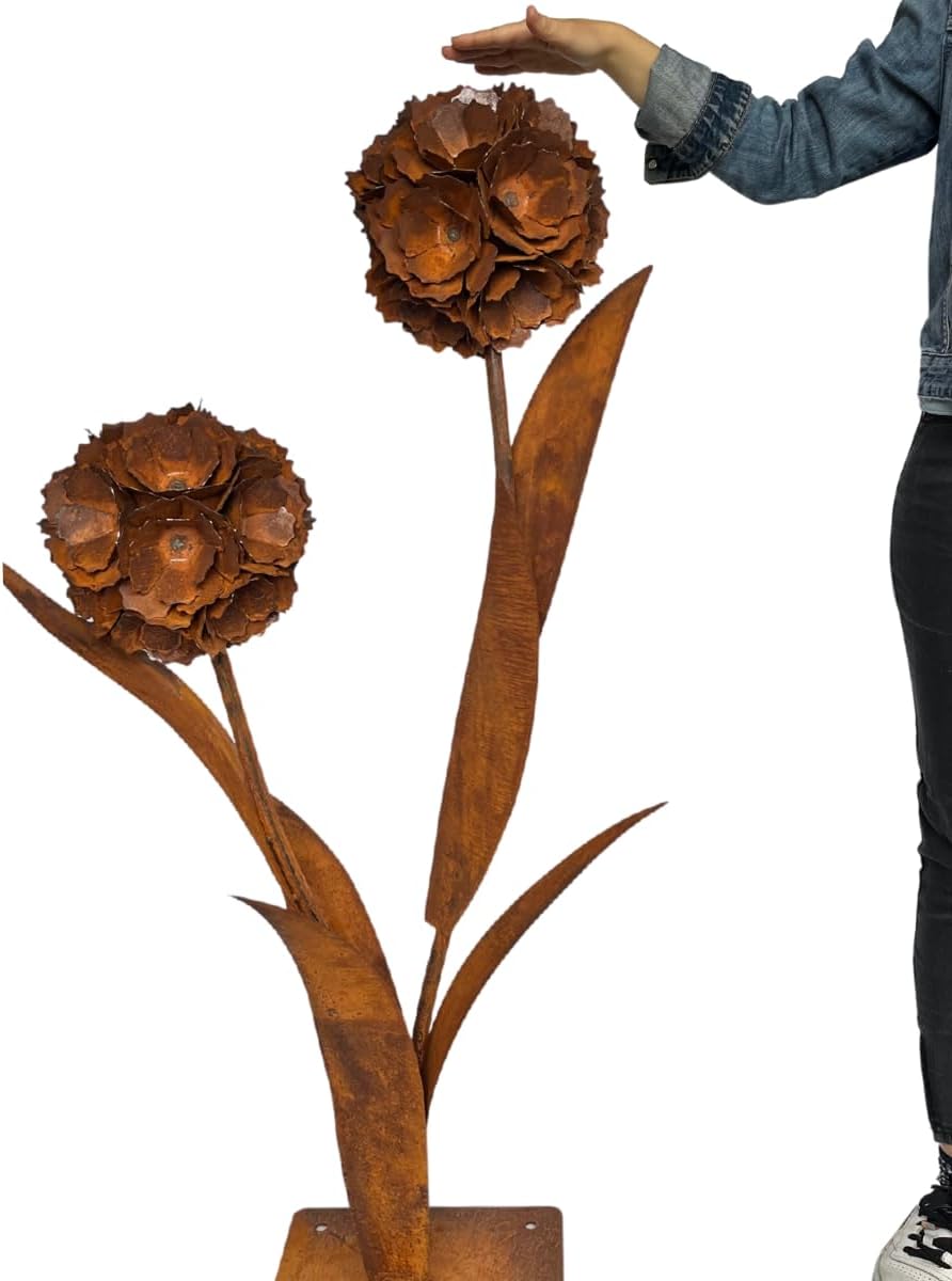 Terma Rost 3D Pusteblume XXL 120cm Höhe Pusteblume Gartendeko rost Gartenfigur gross Metallfigur Gar