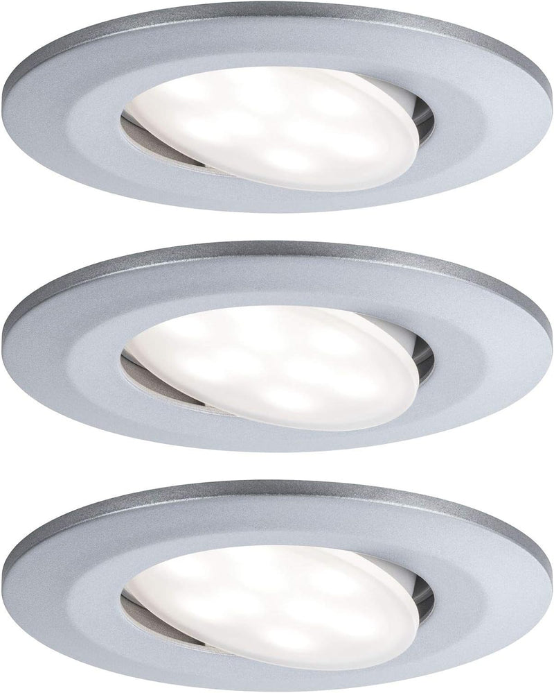 Paulmann 99929 LED Einbauleuchte Calla rund 3er Set 3x6W IP65 neutralweisse Einbaustrahler Chrom mat