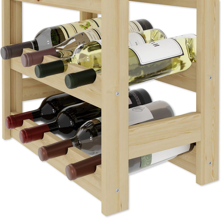 Lenmar Serie RW Weinregal aus Holz für Flaschen, Anthrazit, Braun, Natur, RW-1, 3-11 liegen, für 12-