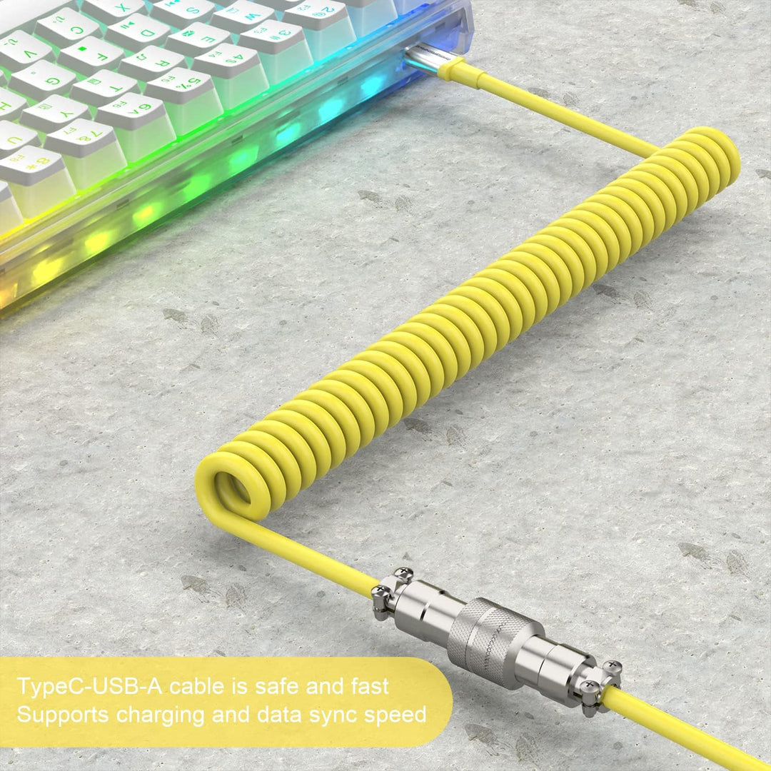 XINMENG X MAMBASNAKE C01 Spiral-Tastaturkabel, Typ-C auf USB-A HyperSpeed-Leitung mit 8KHz-Rücklaufr