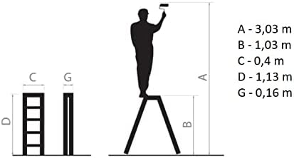DRABEST Klappleiter Klapptritt Alu Leiter 2 x 5 Stufen Trittleiter Beidseitig Mehrzweckleiter bis 12