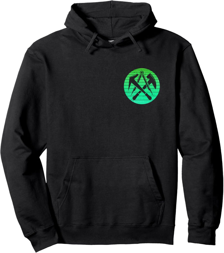 Dachdecker Zunftwappen - Retro Stil Grün auf Brust Pullover Hoodie