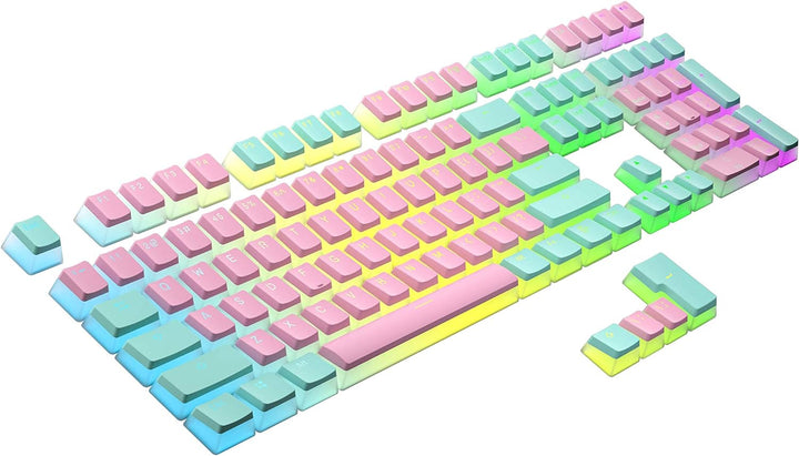 Ranked Pudding PBT-Tastenkappen | 112 Double Shot Transluzent ANSI US- und ISO-Layout | OEM-Profil f