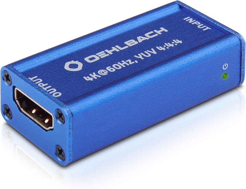 Oehlbach UltraHD Repeater (HDMI Signalverstärker für UltraHD Signale, HDR, Dolby Vision, 4K mit 60Hz
