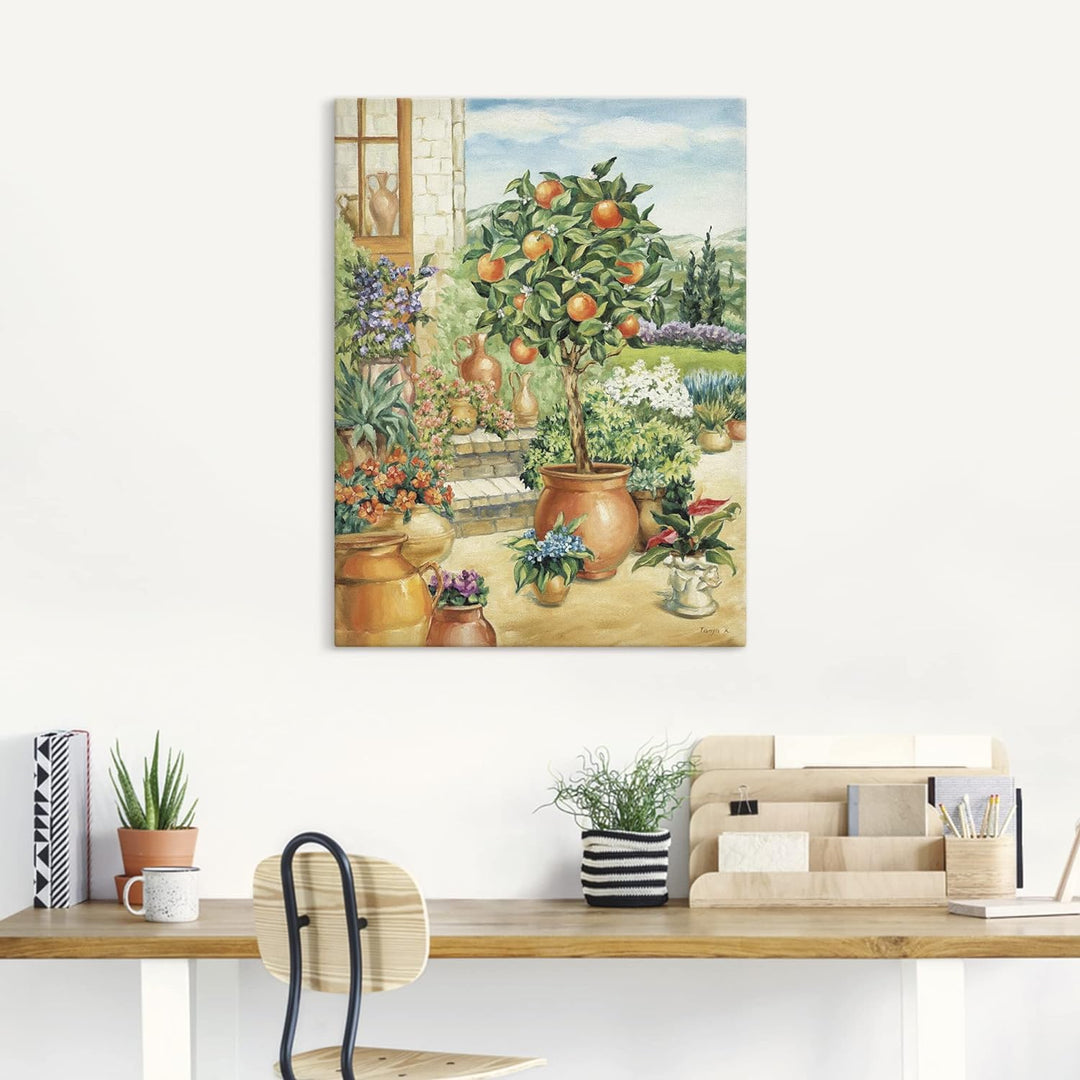 Artland Leinwandbild Wandbild Bild auf Leinwand 60 x 80 cm Landschaften Garten Malerei Grün A6YA Ora