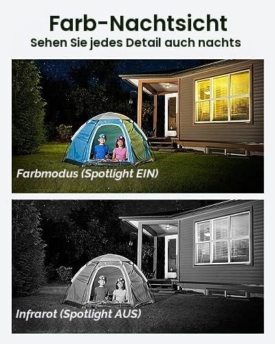 DEKCO 2K Überwachungskamera Aussen WLAN 4 Packungen, 350°/90° Schwenkbar WLAN Kamera Outdoor, 3MP Wi