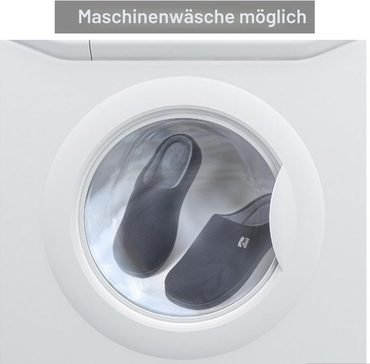 RockDove Herren Original Zweifarbige Hausschuhe mit Rückstellschaum 43.5 EU Schwarz und Grau, 43.5 E