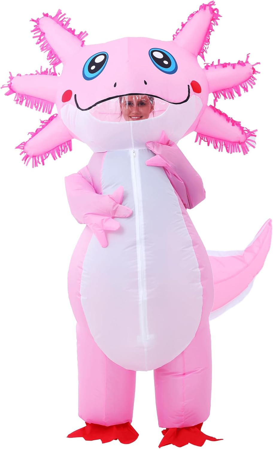 JOYBRO Aufblasbares Axolotl Kostüm, Lustiges Axolotl Kostüm, Perfekt für Halloween, Karneval, Cospla