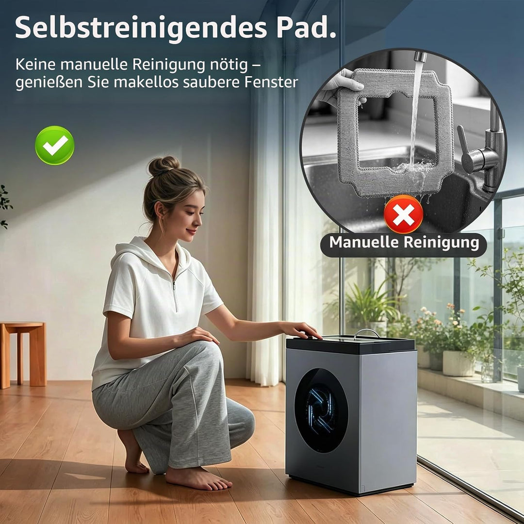 Mikrofaser-Reinigungspad mit Halterungs-Set für Ecovacs Winbot W3 Omni Fensterreinigungsroboter, Ers