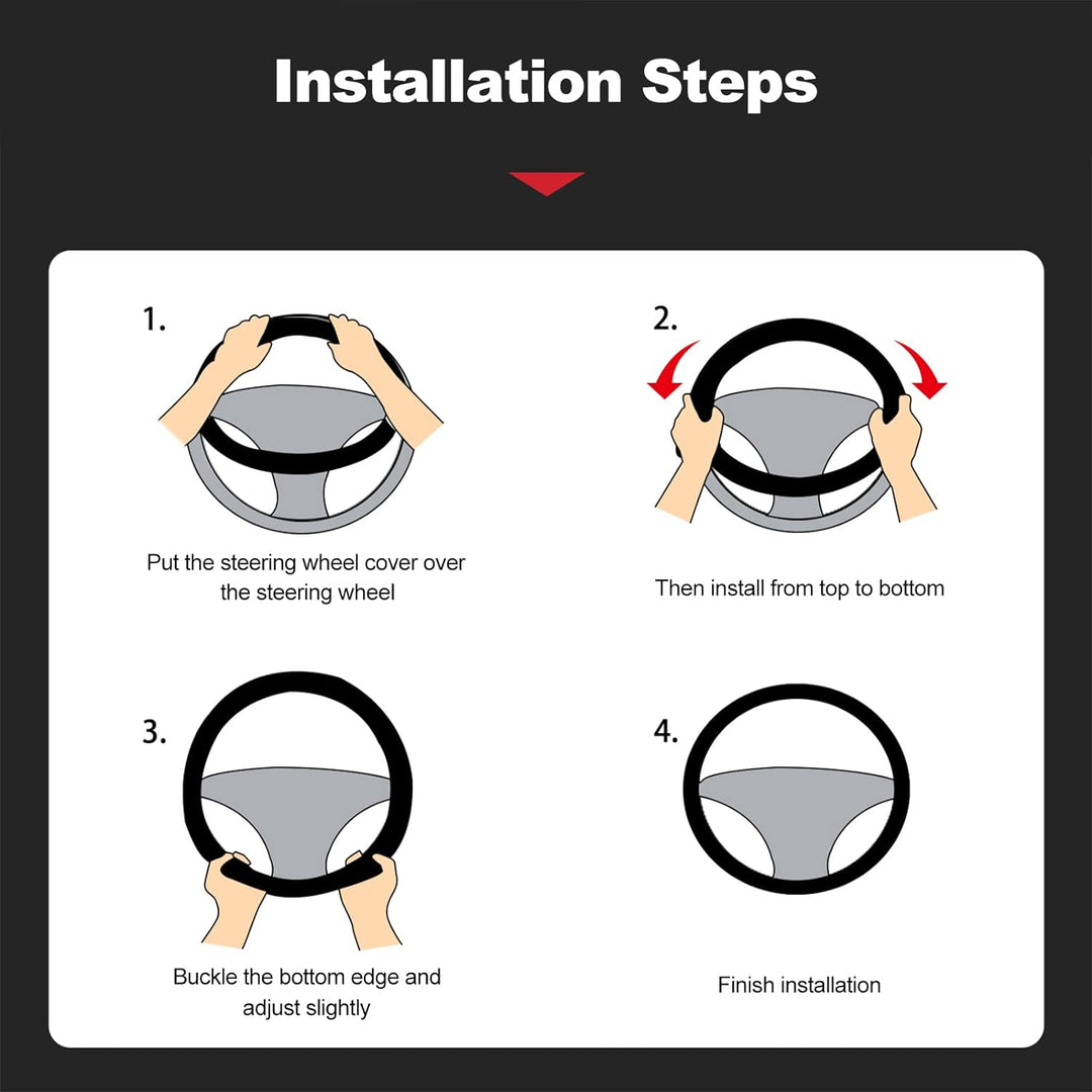Ergocar D-Form Auto Lenkradhülle, Universal Oberste Schicht Rindsleder und Kohlefaser Lenkradbezug,