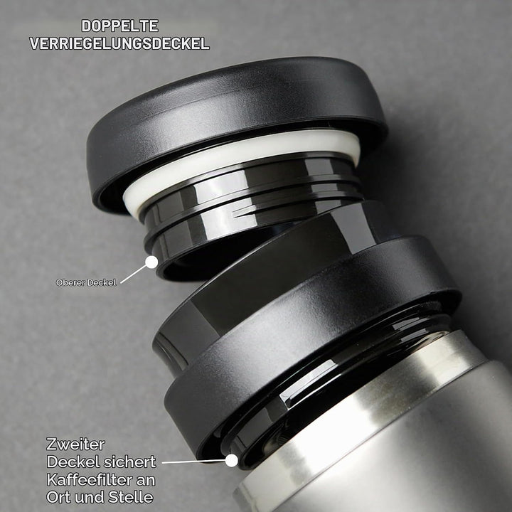 ESPRO Reise-French Press Travel Press, Mini Coffee Maker mit Thermo-Funktion, Edelstahl, Kaffee, to